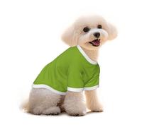 Camiseta de algodón verde primaveral para perros pequeños, linda ropa de gato y perro con estampado único, camisa de cachorro para pomerania, bichón frise yorkie