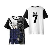 Camiseta de Anime Blue Lock, Isagi Yoichi/Seishiro Nagi/Bachira Meguru Camiseta de manga corta de Anime Moda Casual Tops Manga Regalos, L