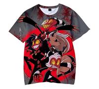 Camiseta De Anime Helluva Boss 3D Cuello Redondo Camiseta Hombres Mujeres Manga Corta Harajuku Streetwear Dibujos Animados Helluva Boss 2 Tops Divertidos para Niños y Niñas