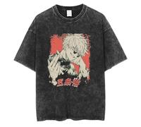 Camiseta de anime JJK para hombre, estilo vintage, lavada, Itadori, Yuji, Choso, Gojo Satoru, cosplay, ropa de calle, holgada, hip hop, Tipo 8, S