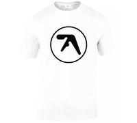 Camiseta de Aphex Twin para hombre, divertida y de baile, música electrónica, Camiseta Blanca De Impresión Negro, XL