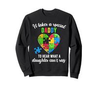 Camiseta de apoyo familiar para crear conciencia sobre el autismo de papá, divertido rompecabezas en forma de corazón Sudadera