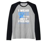 Camiseta de Apoyo para el cáncer colorrectal Wear Blue For My Best Friend Camiseta Manga Raglan
