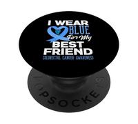 Camiseta de Apoyo para el cáncer colorrectal Wear Blue For My Best Friend PopSockets PopGrip Adhesivo