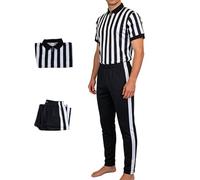 Camiseta de árbitro, Uniforme Rayas Negras y Blancas, Camiseta de árbitro de fútbol de manga corta con cuello en V con pantalones, para fútbol Baloncesto Hockey Voleibol Béisbol Softbol Cursos de
