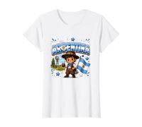 Camiseta de Argentina, gráfico de Mapa de la Bandera de Argentina para Argentino Camiseta gráfica económica, Mujer, Blanco, S