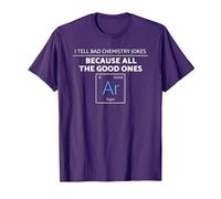 Camiseta de argón con Texto en inglés I Tell Bad Chemistry Jokes All The Good Ones Camiseta, Hombre, Morado, L