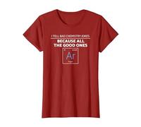 Camiseta de argón con Texto en inglés I Tell Bad Chemistry Jokes All The Good Ones Camiseta, Mujer, Arándano, XS