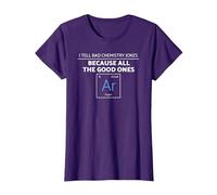 Camiseta de argón con Texto en inglés I Tell Bad Chemistry Jokes All The Good Ones Camiseta, Mujer, Morado, M