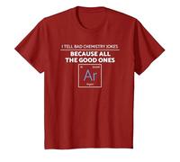 Camiseta de argón con Texto en inglés I Tell Bad Chemistry Jokes All The Good Ones Camiseta, Niños, Arándano, 8 años
