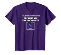 Camiseta de argón con Texto en inglés I Tell Bad Chemistry Jokes All The Good Ones Camiseta, Niños, Morado, 10 años