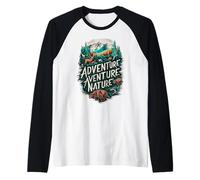 Camiseta de Arte de Aventura de árboles, montañas y Desierto Camiseta Manga Raglan