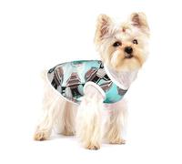 Camiseta de arte decorativo geométrico para perro, ropa suave 100% algodón para perros, perfecta para perros pequeños a medianos, camisas elegantes y cómodas para perros, talla S