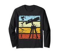 Camiseta de astronomía de telescopio antiguo Monocular retro Manga Larga