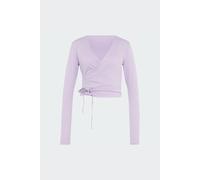 Top de Fitness Adidas 3 Stripes Studio Soft Ballet Wrap Mujer Ciruela/Limón M