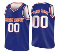 Camiseta de Baloncesto a la Medida, Imprime tu Nombre y Número, Ideal para Mostrar tu Lealtad a la Equipo Azul
