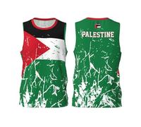 Camiseta de baloncesto con diseño de bandera de Palestina, diseño de impresión completa 3D, Negro, S