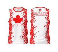 Camiseta de baloncesto de grano de la bandera de Canadá, camiseta deportiva con diseño de impresión completa 3D, Negro, L