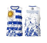 Camiseta de baloncesto de grano de la bandera de Uruguay, camiseta deportiva con diseño de impresión completa 3D, Negro, XL
