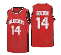 Camiseta de baloncesto para hombre Wildcats High School #14 Troy Bolton #8 Chad Danforth camiseta roja S-XXL, rojo, (Red #14), S