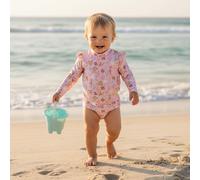 Camiseta de baño de manga larga Little Dutch Ocean Dreams rosa con volantes – 74/80