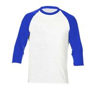 Camiseta de béisbol de manga 3/4 para hombre, estilo informal, de raglán, para hombre, adolescente, encaje, Azul1, 3XL