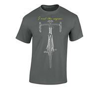 Camiseta de Bicileta: I Am The Engine - Regalo Ciclistas - Bici - BTT - MTB - BMX - Mountain-Bike - Regalos Deporte - Camisetas Divertida-s - Ciclista - Retro - Fixie Shirt (M)