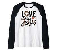 Camiseta de bondad basada en la fe cristiana Love Like Jesus Camiseta Manga Raglan