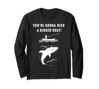 Camiseta de Broma sobre Pesca y navegación en Barco con «You'Re Gonna Need A Bigger Boat» Manga Larga