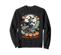 Camiseta de brujería financiera Halloween Bruja Escoba Sudadera