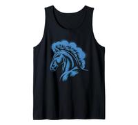Camiseta De Caballos Mujeres Mujeres Azules Blue Animal Camiseta sin Mangas