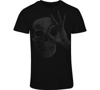 Camiseta de calavera para hombre - OK Skull Skull Skull - Horror - Camiseta para hombre - Calavera - Halloween Calavera Death Metal Biker gótico, Negro , XXL