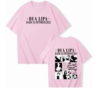 Camiseta De Cantante Dua Camiseta Lipa Camiseta De Algodón Unisex Cuello Redondo Manga Corta Camiseta De Música Pop Regalo De Seguidor XS-3XL-Black||XS