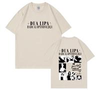 Camiseta De Cantante Dua Camiseta Lipa Camiseta De Algodón Unisex Cuello Redondo Manga Corta Camiseta De Música Pop Regalo De Seguidor XS-3XL-Black||XS