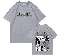 Camiseta De Cantante Dua Camiseta Lipa Camiseta De Algodón Unisex Cuello Redondo Manga Corta Camiseta De Música Pop Regalo De Seguidor XS-3XL-Black||XS