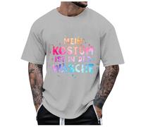 Camiseta de carnaval Mein de 2026 con estampado a color liso Kostm Ist in Der Wäsche, Gris Claro, 3XL