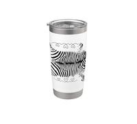 Camiseta de cebra Spirit Cute Zebra Face Wild Animal Colorful 80s Vaso térmico de acero inoxidable de doble pared