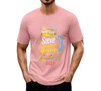 Camiseta de cerveza divertida para hombre con estampado de letras, algodón
