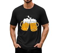 Camiseta de cerveza divertida para hombre con estampado de letras, algodón