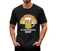 Camiseta de cerveza divertida para hombre con estampado de letras, algodón