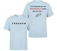 Camiseta de Charlie Kirk Freedom Offended Doesnt Mean Youre Right Shit This is The Turning Point, camiseta patriótica de Estados Unidos, color negro, azul, M