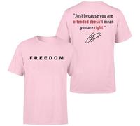 Camiseta de Charlie Kirk Freedom Offended Doesnt Mean Youre Right Shit This is The Turning Point, camiseta patriótica de Estados Unidos, color negro, rosa, XXL