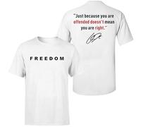 Camiseta de Charlie Kirk Freedom Offended Doesnt Mean Youre Right Shit This is The Turning Point, camiseta patriótica de Estados Unidos, color negro, blanco, S