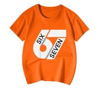 Camiseta de chicos 2026 Camiseta para Niños Con Estampado Gráfico Para Niños Y Adolescentes, Ropa Casual Diaria Fuera Para Algodón Verano Tops Blancos, naranja, 5-6 años