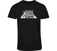 Camiseta de ciclismo para hombre : Straight Down The Hill - Ciclismo - Camiseta de ciclismo para hombre - Camiseta de montaña MTB, Negro , S