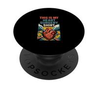 Camiseta de cirugía Heart This is my Heart Fun Mens Get Well PopSockets PopGrip Adhesivo