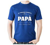 Camiseta de Color Azul con la Frase 'Mi Persona Favorita' Personalizado con la dedicatoria Que tú Quieras
