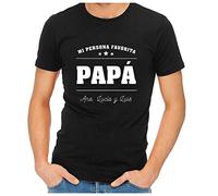 Camiseta de Color Negro con la Frase 'Mi Persona Favorita' Personalizado con la dedicatoria Que tú Quieras