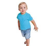 Camiseta de Colores con Manga Corta para Bebés - Prenda de algodón 100%, cómoda, Suave, cálida y Tacto Agradable (Azul, 12 Meses)