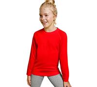 Camiseta de Colores Flúor Manga Larga para niños - Camiseta Deportiva cómoda, Suave, Lisa y Elegante (4 Años, Rojo)
